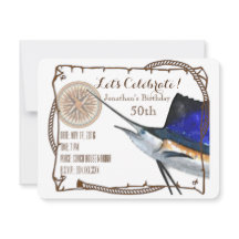 Convite de festas com o peixe-vela