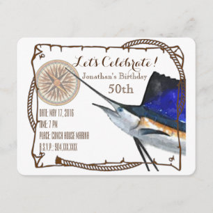 Convite de festas com o peixe-vela