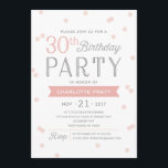 Convite de festas Confetti | Aniversário<br><div class="desc">Este Convite de festas aniversário de 30 anos e chic apresenta um tema de confete elegante com a tipografia moderna. Para um convite ainda mais memorável,  selecione uma forma recortada,  um papel texturizado ou um papel com espessura dupla.</div>