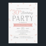 Convite de festas Confetti | Aniversário<br><div class="desc">Este Convite de festas aniversário de 30 anos e chic apresenta um tema de confete elegante com a tipografia moderna. Para um convite ainda mais memorável,  selecione uma forma recortada,  um papel texturizado ou um papel com espessura dupla.</div>