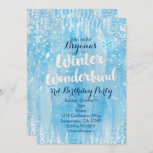 Convite de festas congelado país das maravilhas do