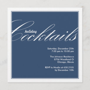 Convite de festas Coquetel de Natal Moderno - Azul