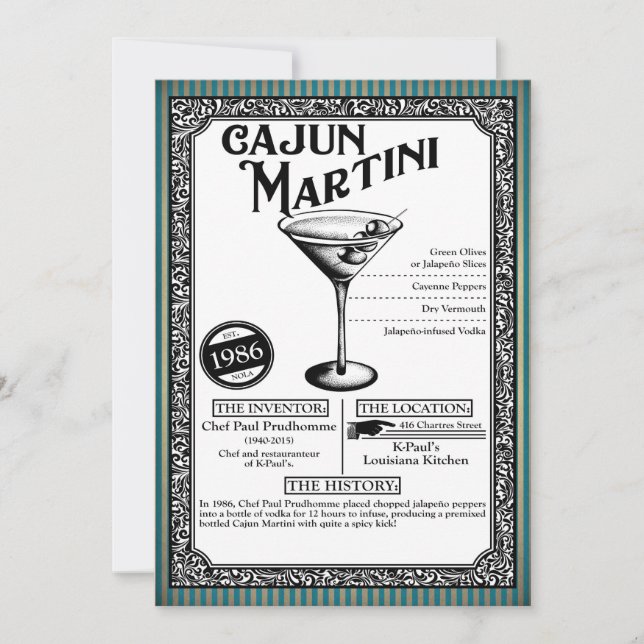 Convite de festas coquetel - Leitura da descrição (Frente)