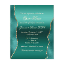 Convite de festas Corporativo Dourado Teal de Orça