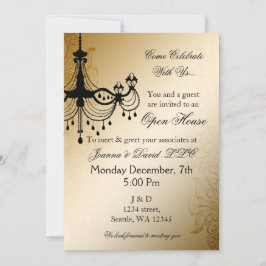 Convite de festas corporativo elegante mais Dourad