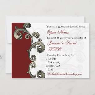 convite de festas corporativo vermelho elegante