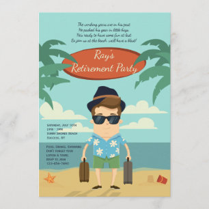 Convite de festas da aposentadoria da praia