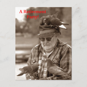 Convite de festas da aposentadoria do homem dos