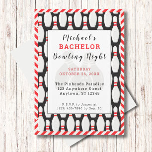 Convite de festas da Boliche solteiro