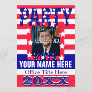 Convite de festas da campanha politica