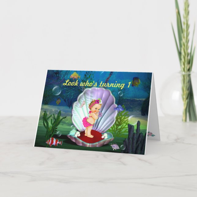 Convite de festas da casca de ostras do bebê Bikin (Frente)