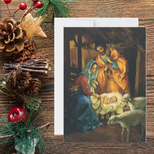 Convite de festas da cena da natividade do natal