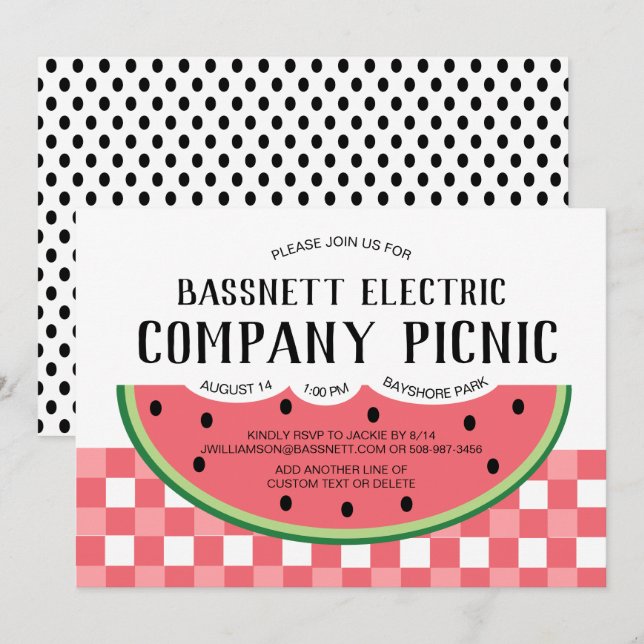 Convite de festas da Companhia de Verão Watermelon (Frente/Verso)