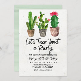 Convite de festas da festa do aniversário do cacto
