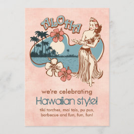 Convite de festas da Garota Aloha Hula
