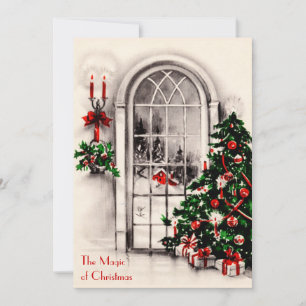 Convite de festas da janela do Natal