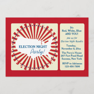 Convite de festas da noite da eleição nacional