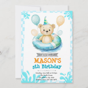 Convite de festas da piscina