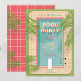 Convite de festas da Piscina da palma