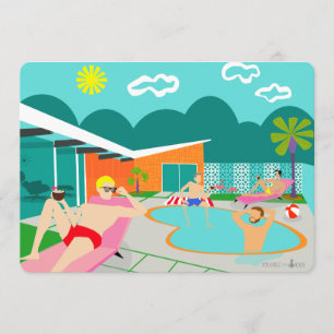 Convite de festas da Piscina Gay