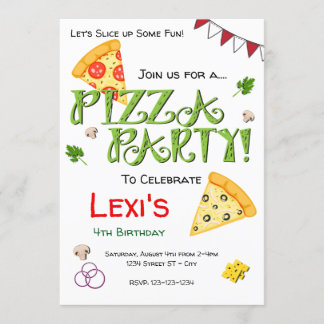 Convite de festas da pizza
