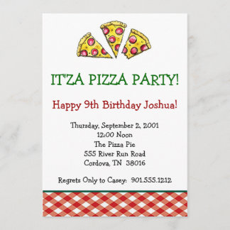 Convite de festas da pizza