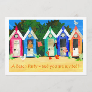 Convite de festas da praia - cabanas da praia