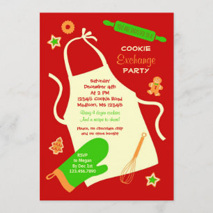 Convite de festas da troca do biscoito do Natal