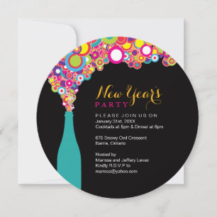 Convite de festas da véspera de ano novo