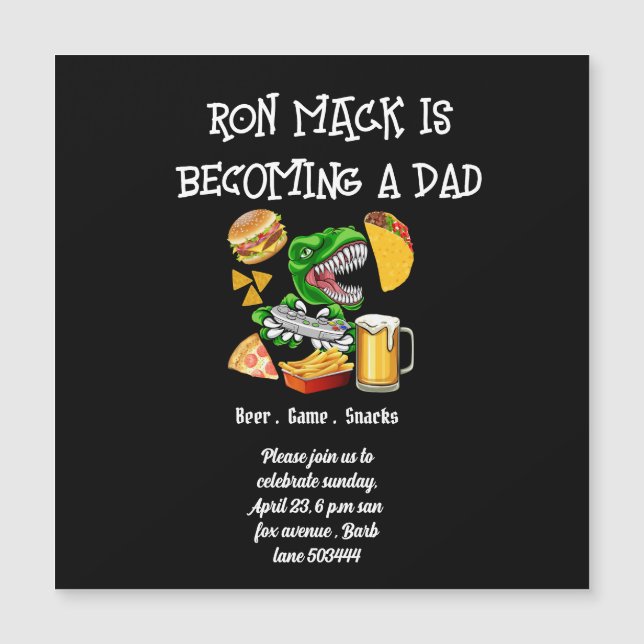 Convite de festas Dadchelor de chá de fraldas de c (Frente)