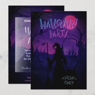 Convite de festas das Bruxas do Halloween