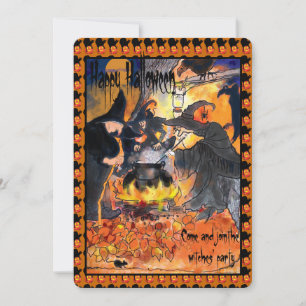 Convite de festas das Bruxas do Halloween
