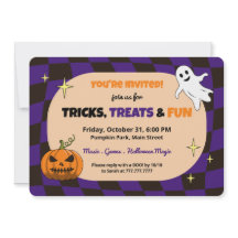 Convite de festas das Crianças de Halloween de Bom