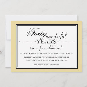 convite de festas de 40 anos