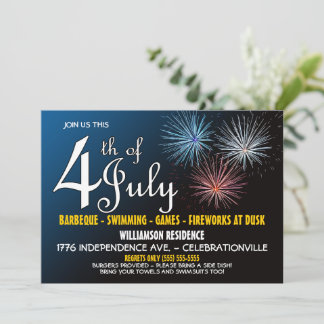convite de festas de 4 de julho