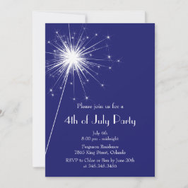 Convite de festas de 4 de julho com Sparklers