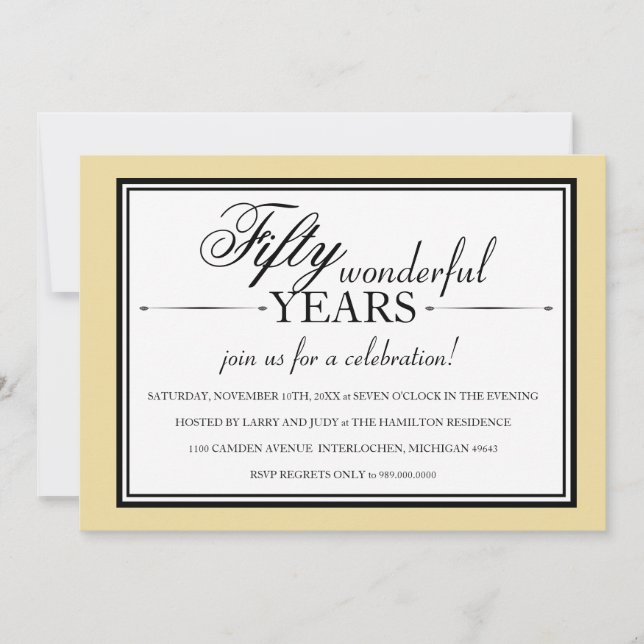 convite de festas de 50 anos (Frente)