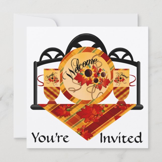 Convite de festas de Ação de Graças (Frente)