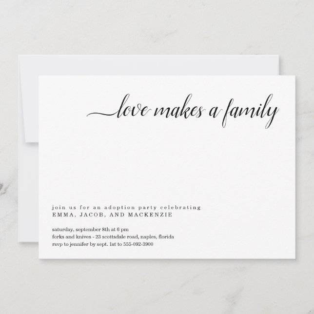 Convite de festas de adoção (Frente)