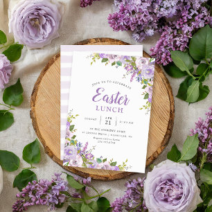 Convite de festas de Almoço da Páscoa Floral Lil