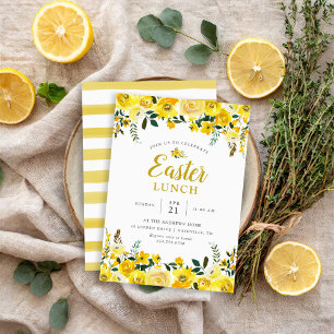 Convite de festas de almoço da Páscoa Floral Sun