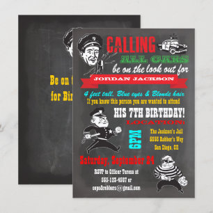 Convite de festas de alquilates e Robbers