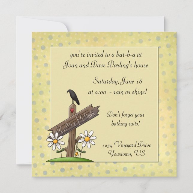 Convite de festas de Amigos de Boas-vindas (Frente)