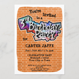 Convite de festas de aniversário de 3 anos de Graf