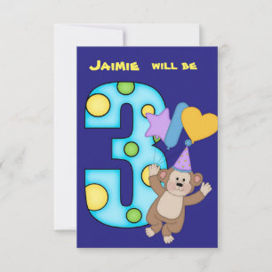 Convite de festas de aniversário de 3 anos de mac