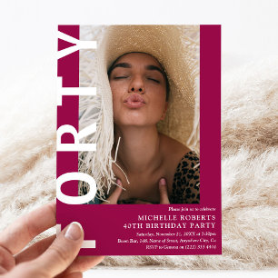 Convite de festas de aniversário de 40 anos de Fot