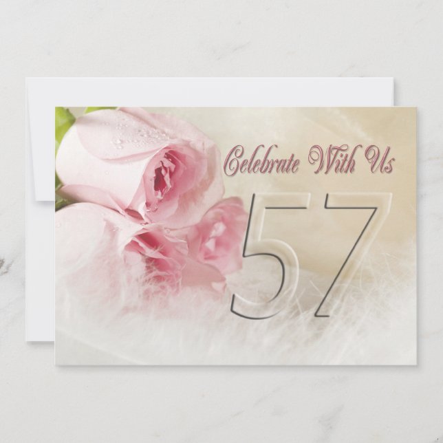 Convite de festas de aniversário de 57 anos (Frente)