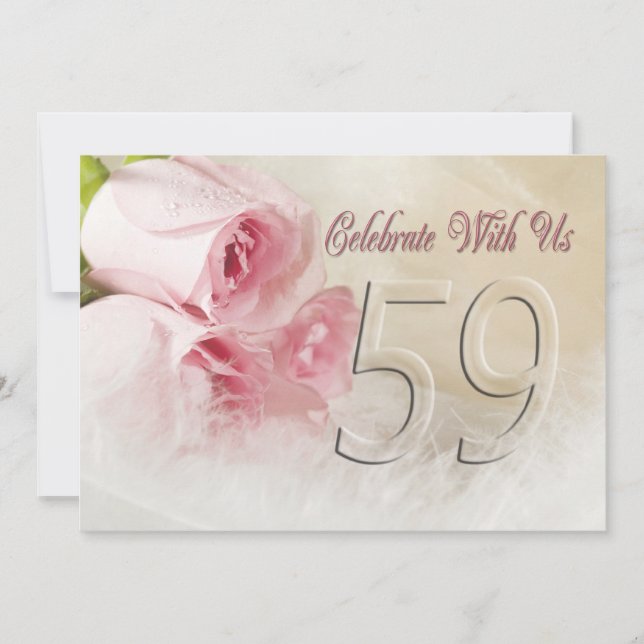 Convite de festas de aniversário de 59 anos (Frente)