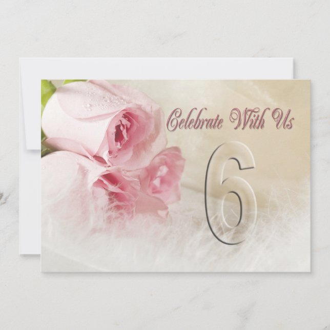 Convite de festas de aniversário de 6 anos (Frente)