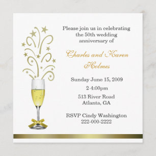 Convite de festas de Aniversário de Casamento na m